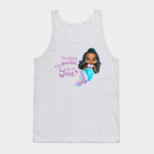 Black Mermaid, Everything Sparkles by the sea Tank Top